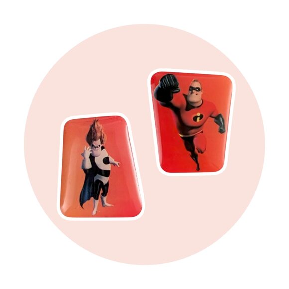 The Incredibles Disney Carrefour Tiny Pins: Syndrome and Mr. Incredible